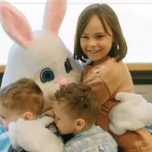 kids with the easter bunny